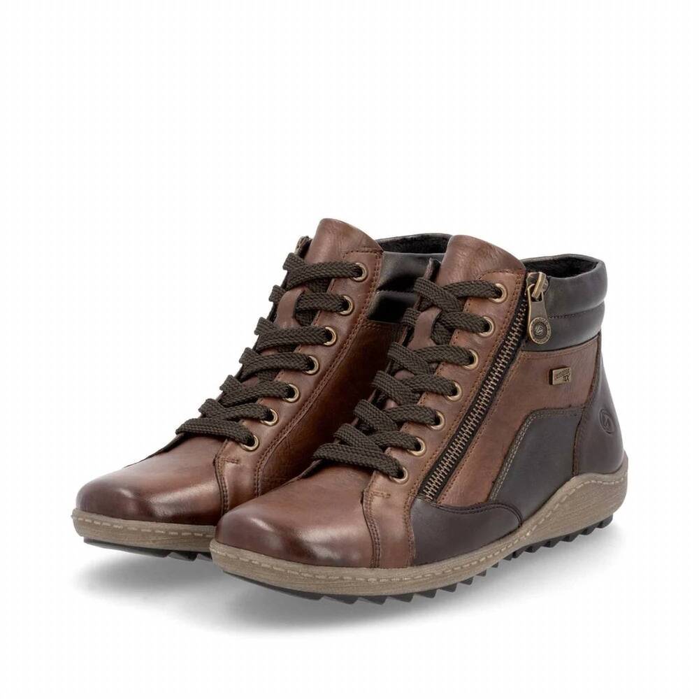NEW REMONTE women's ankle boots in chestnut/havanna/chestnut/antik